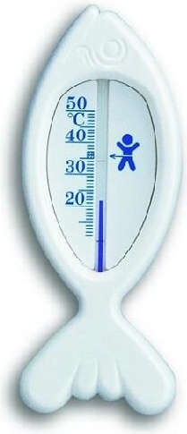 Kopalni termometer riba 15 cm, bel plast