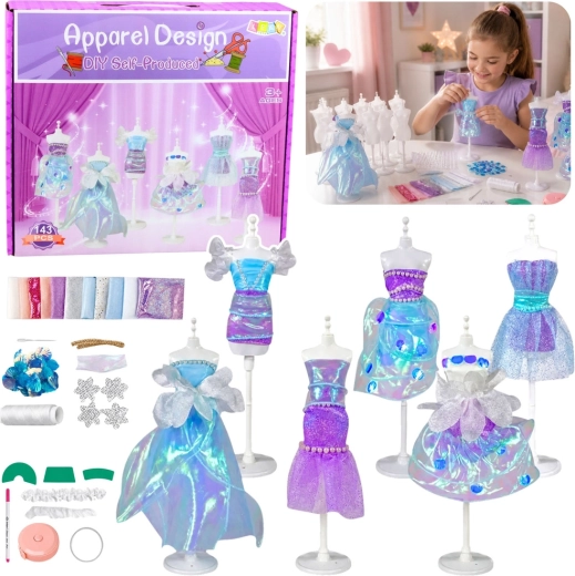 Little Fashion Designer – creative DIY doll dress-making kit (143 pieces)