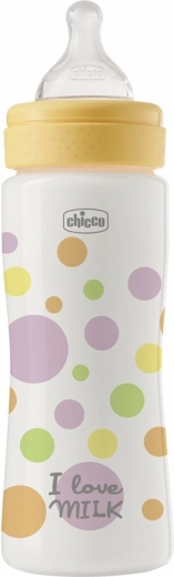 Chicco Perfect Easy otroška steklenička 330 ml s hitrim silikonskim pretokom 4m+ za deklice