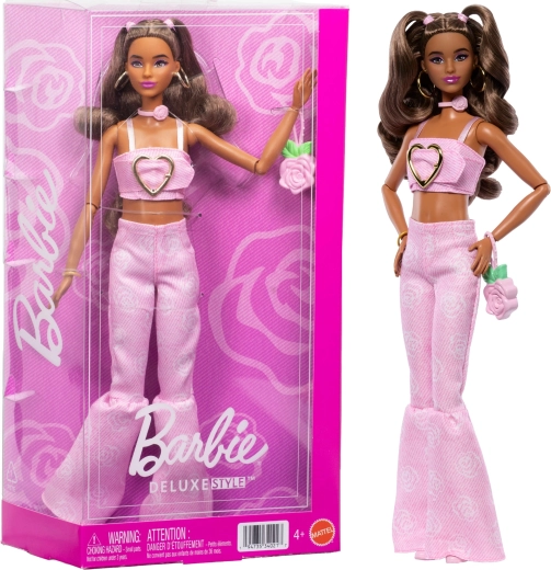 barbie deluxe style rožnati denim – modna punčka z dodatki