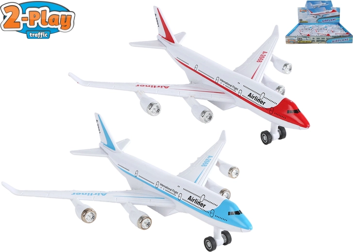 2-Play Traffic metal airplane model with pull-back action 16 cm