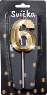 Zabavna svečka številka 6 Zlata
