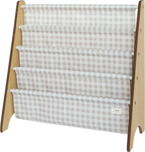 3 Sprouts stojalo za knjige iz recikliranega materiala Gingham/Beige