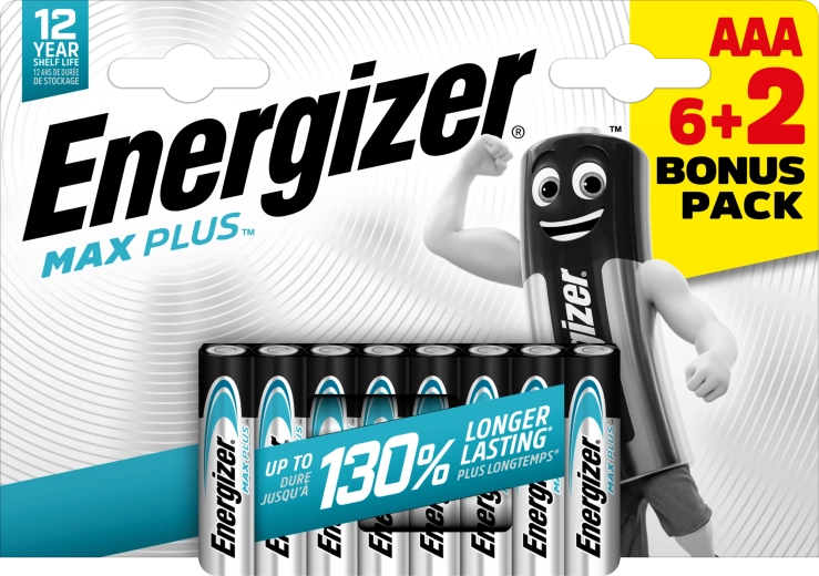 Energizer Max Plus AAA alkalne baterije 6+2 kos