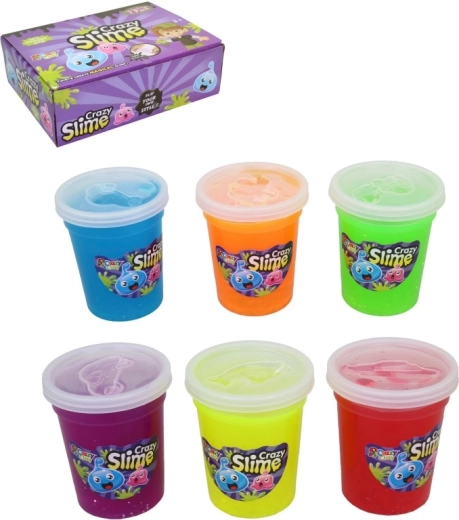 Crazy Slime – set 12 barvnih lončkov v stojalu, 7 cm