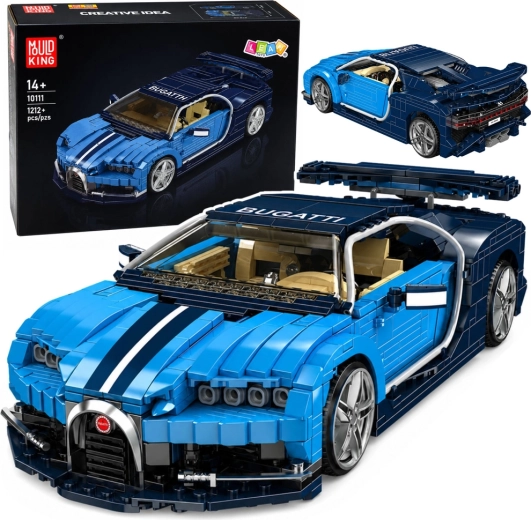 Konstrukcijska gradbena sestavljanka športni avto Bugatti moder (1212 kosov)