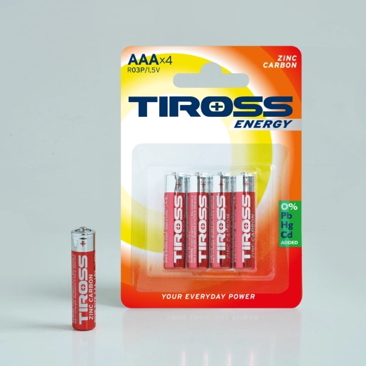 Cinkovo-ogljikove baterije AAA 1,5 V – pakiranje 4 ks