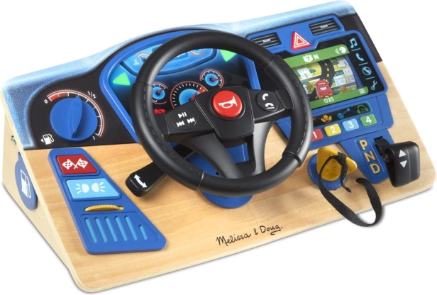 Lesena interaktivna armaturna plošča z volanom MELISSA & DOUG VROOM AND ZOOM