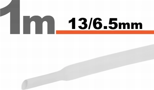 Bela termoskrčljiva cev 13/6,5 mm