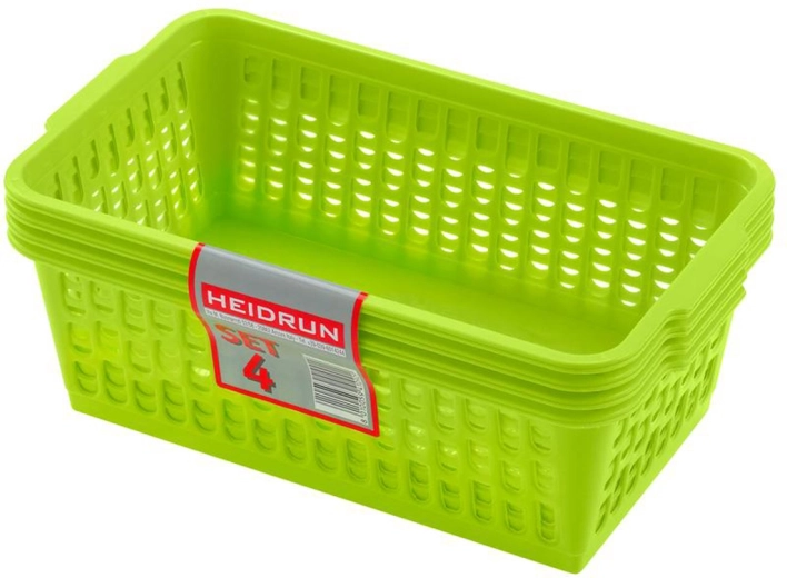 Plastične košarice HEIDRUN 25 × 14,5 × 10,5 cm, set 4 kos