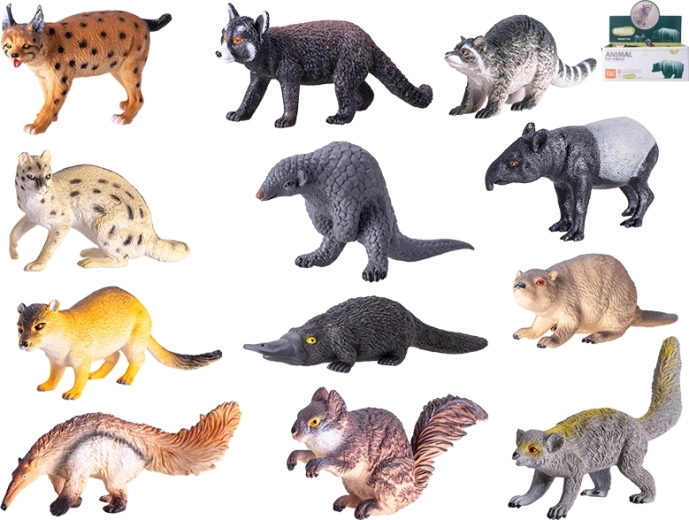 Set plastičnih figur gozdnih živali 13–16 cm, 12 kosov