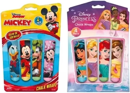 Kreda za pločnik John Disney, 4 barve, mešanica motivov - 1 kos