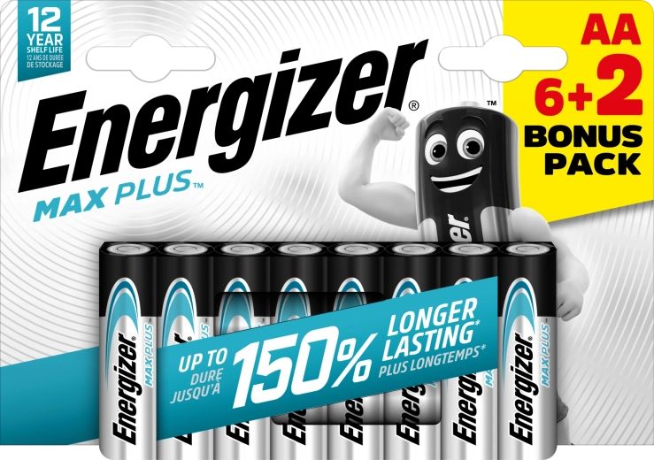 Energizer Max Plus AA alkalne baterije 6+2 kos