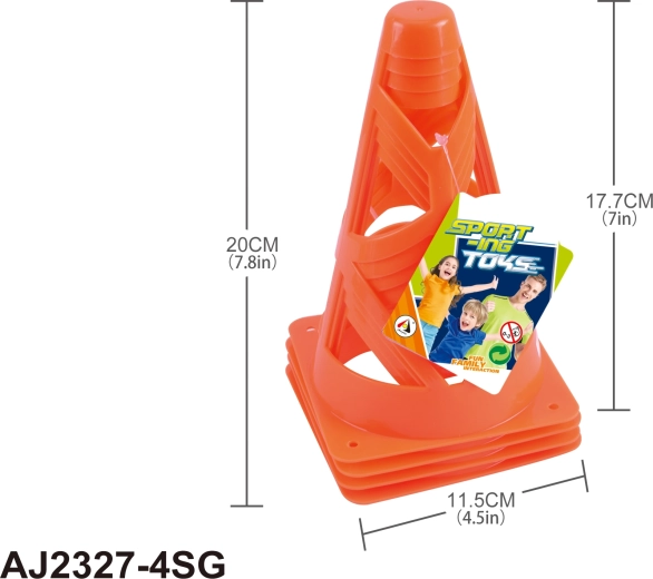 Treningovni stožci 18 cm – set 4 kos