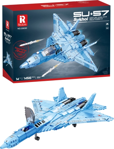 Komplet za sestavljanje lovca Su-57 v modri kamuflaži (1456 kosov)