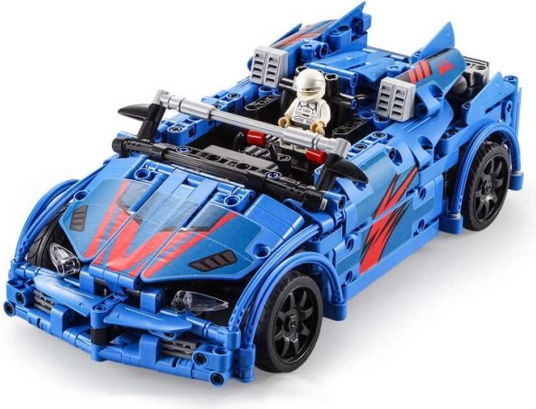 Konstrukcijski set CADA dirkalni avto na daljinsko upravljanje, 585 delov z izstrelitvenim sedežem