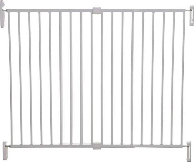 Varnostna ograja DREAMBABY Broadway, 2-delna, ekstra široka, 76–134,5 cm, bela
