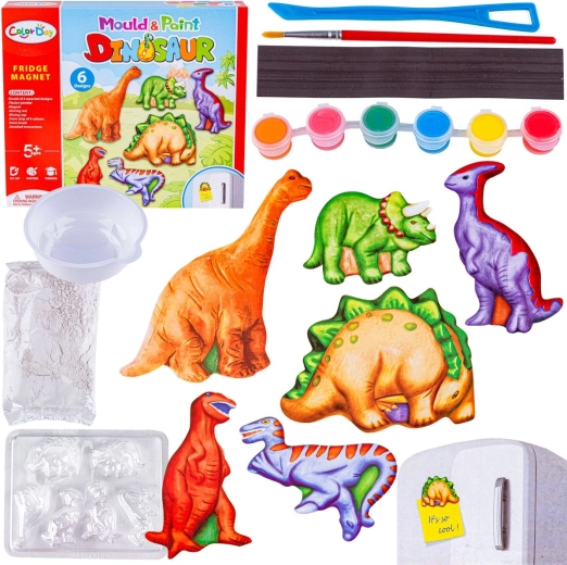 Ustvarjalni komplet za izdelavo magnetkov iz mavca dinozavri DIY