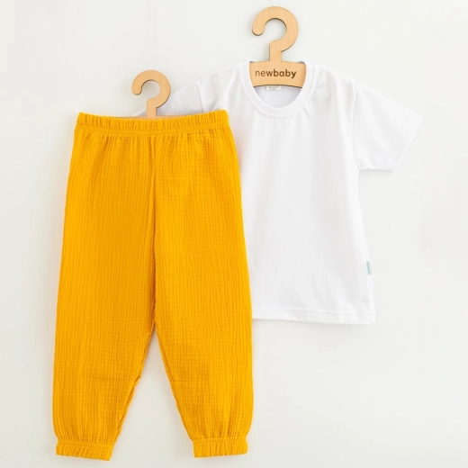 Children's cotton set: long-sleeve T-shirt and muslin pants NEW BABY Kindergarten toffee 122 (6–7 years)