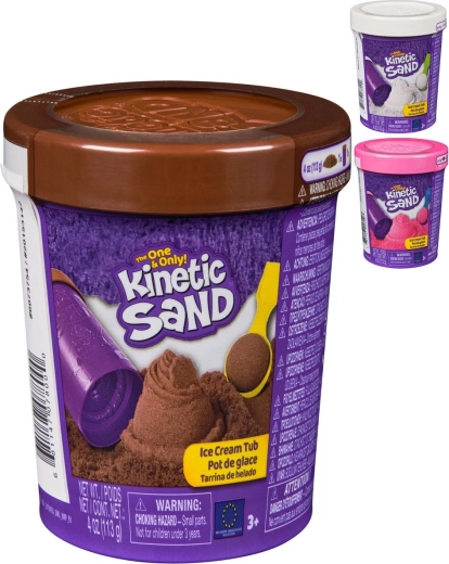 Spin Master Kinetic Sand tekoči pesek sladoled z lopatko v lončku - 1 kos
