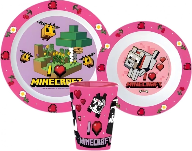 Plastični jedilni set Minecraft (3 deli) - 1 kos