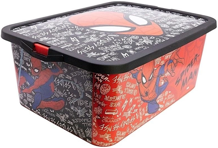 Velik shranjevalni zaboj s pokrovom na sponko Spider-Man - 1 kos
