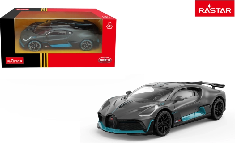 Kovinski avtomobilček Bugatti Divo 1:43 siv Rastar - 1 kos