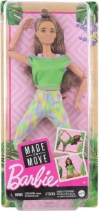 Punčka BARBIE Made to Move – cvetlične pajkice, rdeč top