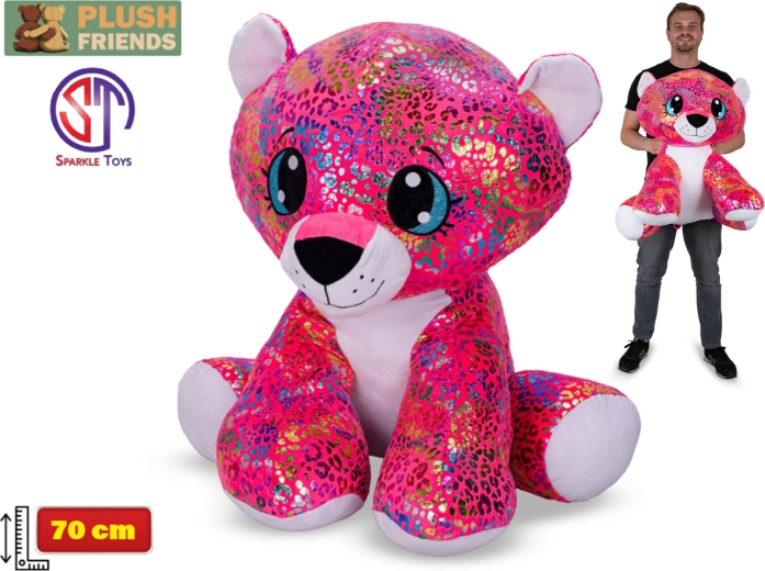 Plišasti leopard z mavričnim leskom 70 cm – Plush Friends Star Sparkle
