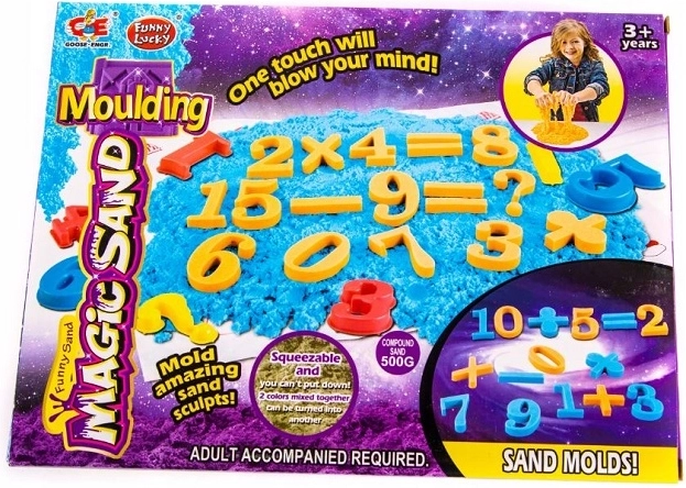 Creative set: kinetic sand with number and math symbol molds - 1 piece