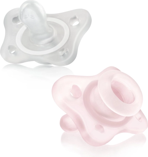 Chicco Physioforma mini soft dudica iz 100% silikona 0–2 meseca za deklice 2 kosa