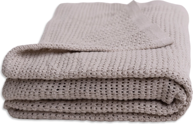 BabyMatex knitted cotton blanket Lili 75 × 100 cm cream