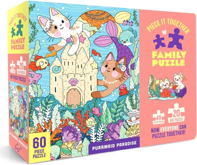 Družinski puzzle Purrmaid Paradise 60 kosov – Chronicle Books