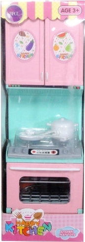 Otroška kuhinjica s pečico in dodatki, pastelne barve
