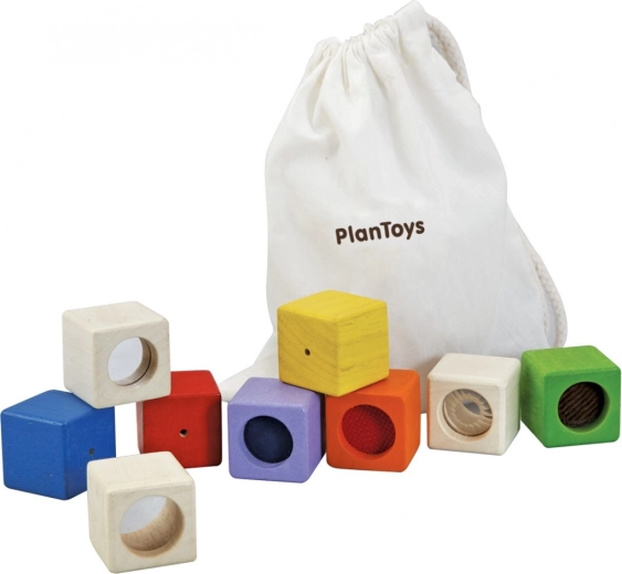PlanToys Senzorične kocke 9 kosov