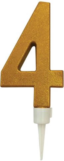 Torta svečka številka 4 zlata 16 cm
