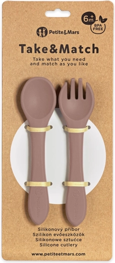Petite&Mars silikonski pribor take&match velvet latte 6m+