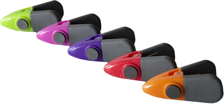 Magnetne ščipalke za hladilnik – mešanica barv, 5 kosov