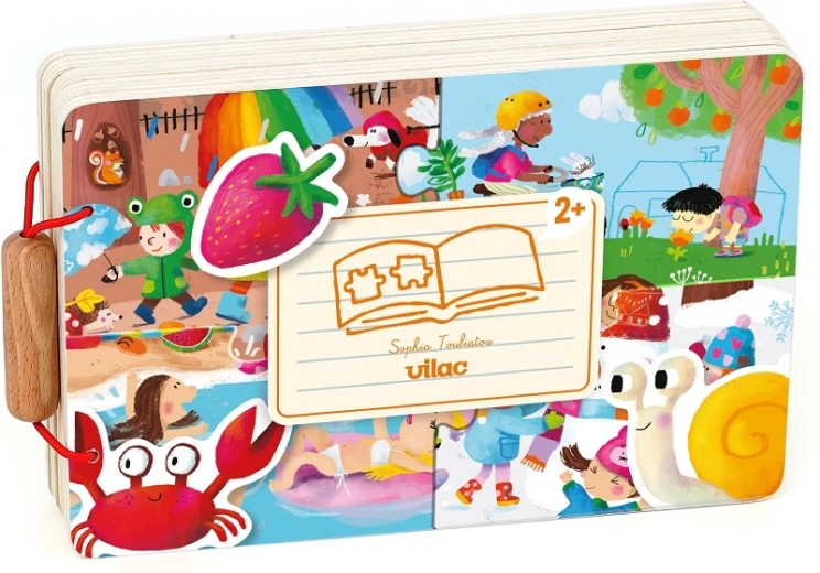 Vilac lesena knjižica s puzzli Štirje letni časi