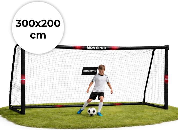 Nogometni gol s sitem 300 × 200 × 120 cm MOVEPRO