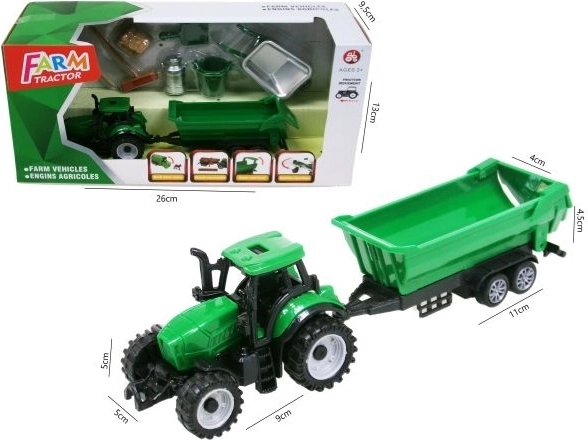 Traktor s prikolico in dodatki