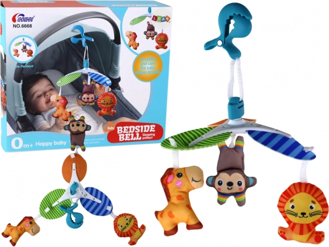 Vrtiljak za otroke z živalicami na klips