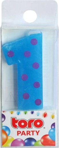 Tortna svečka številka 1 TORO, zapičljiva 4,5 cm