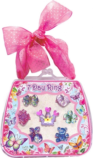 Set bleščečih prstančkov za vsak dan, 7 kosov