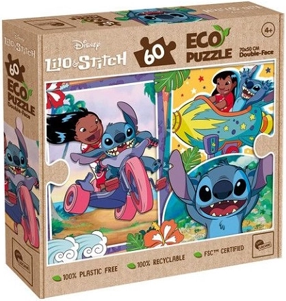Lisciani eko dvostranska sestavljanka Lilo & Stitch (60 koščkov)