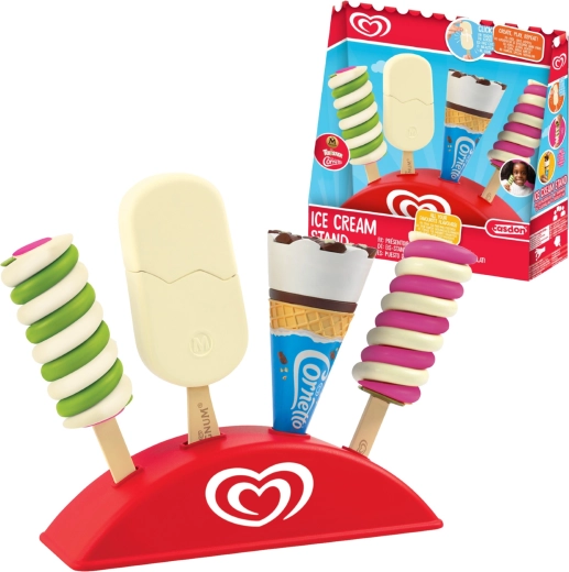 Casdon Algida komplet igralnih sladoledov s stojalom (Twister, Cornetto in Magnum)