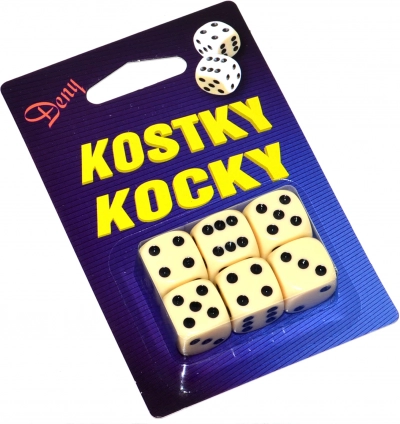 Igralne kocke v škatlici