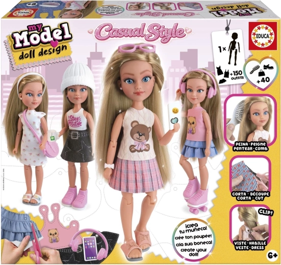 Educa My Model Doll Design ustvarjalni komplet za oblikovanje lutke – sproščen stil