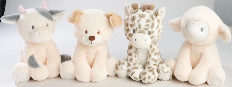 Plush animal with rattle 18 cm - 1 piece