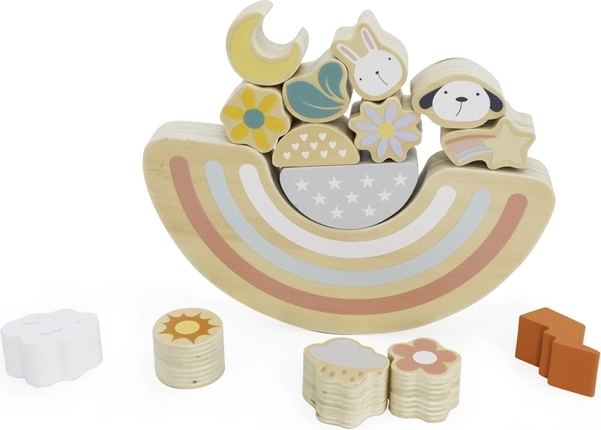 Babu ravnotežna lesena igra pes in mačka